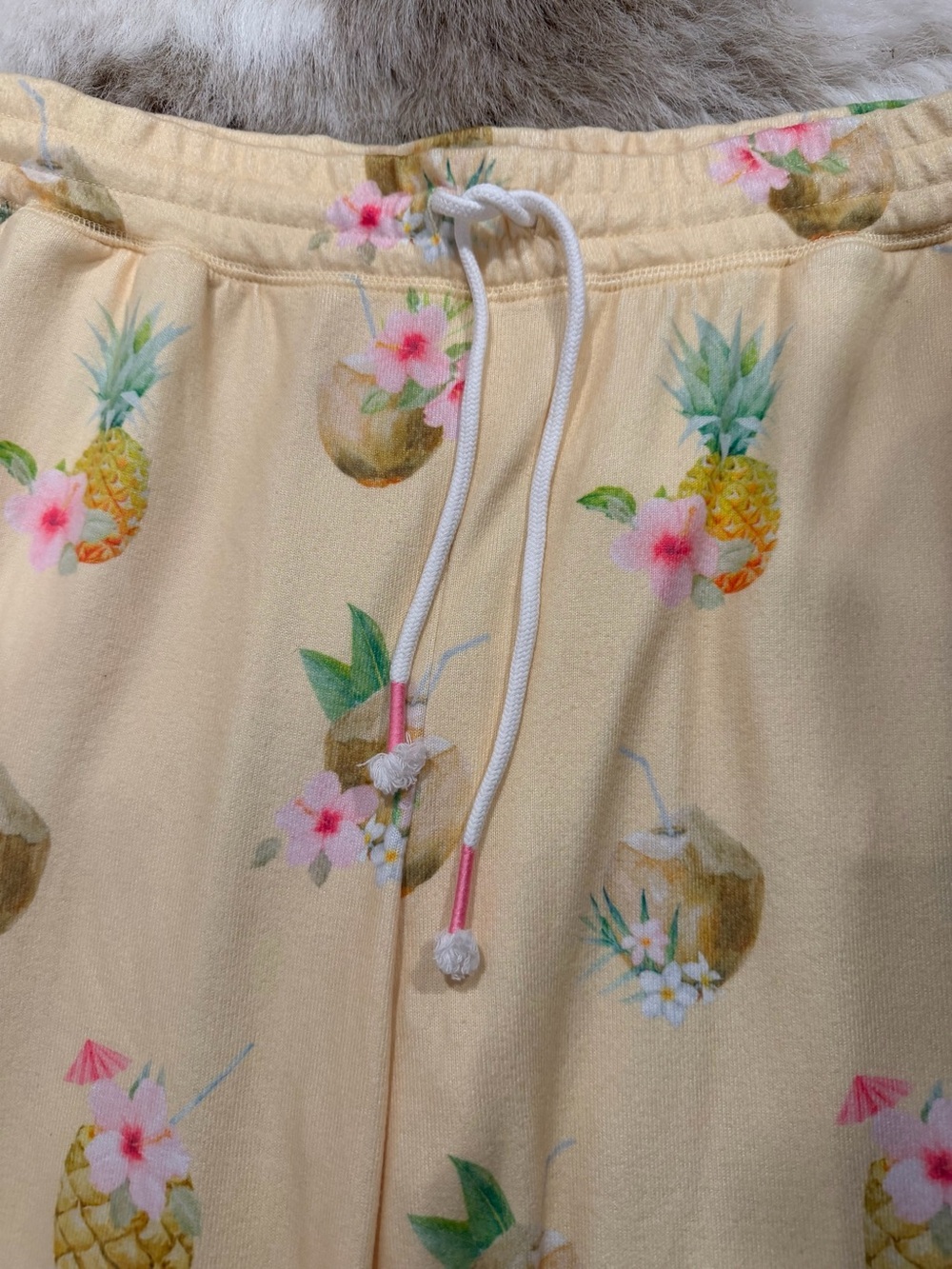 PJ Salvage Aloha Hour Pineapple Coconut Pajama Set Soft Jersey Yellow Large - Picture 6 of 9